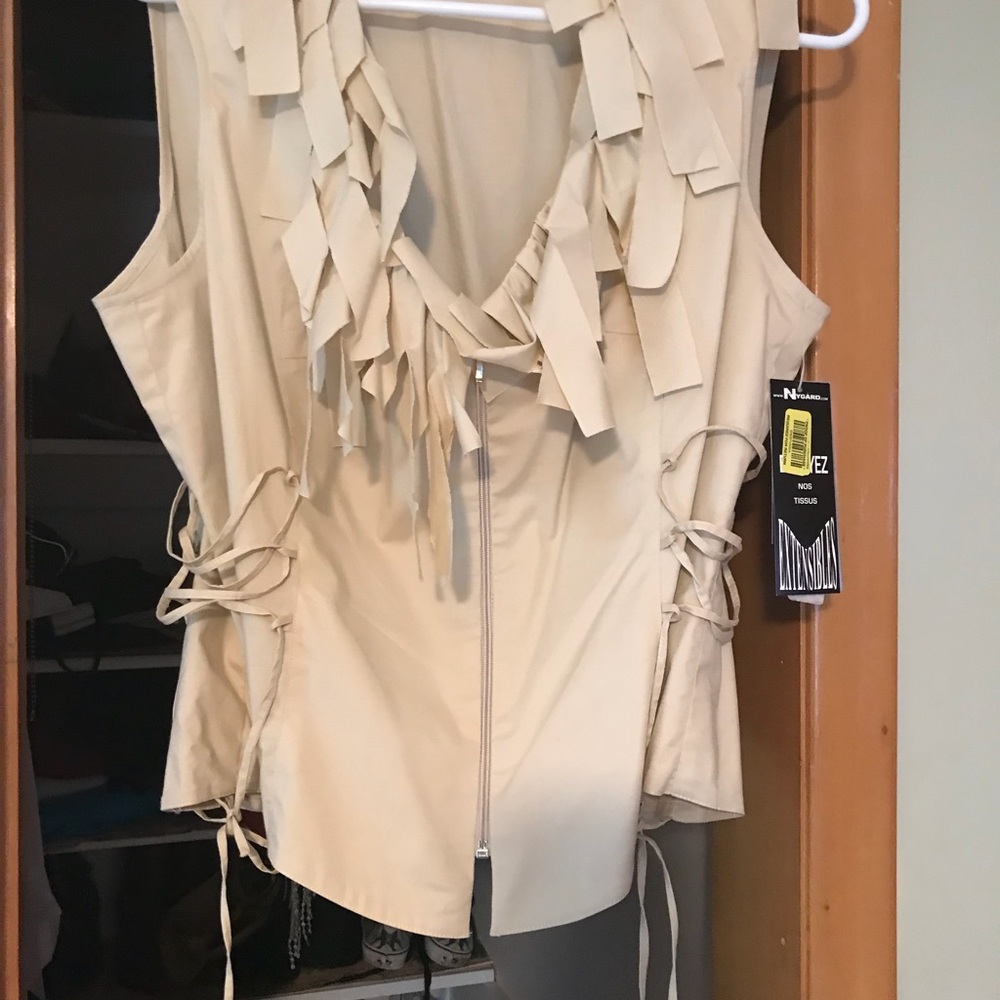 Zip Front Top With Fringe